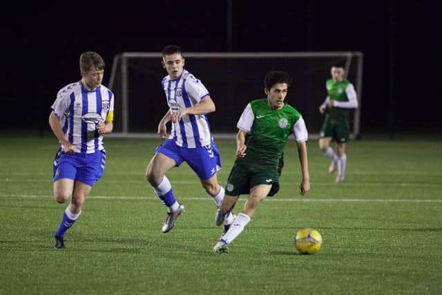 Malik Zaid scored the only goal of the game to keep Hibs' title charge alive. Picture: Maurice Dougan