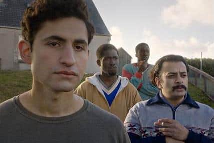Amir El-Masry, Ola Orebiyi, Kwabena Ansahis and Vikash Bhai star in Ben Sharrock's feature film Limbo.