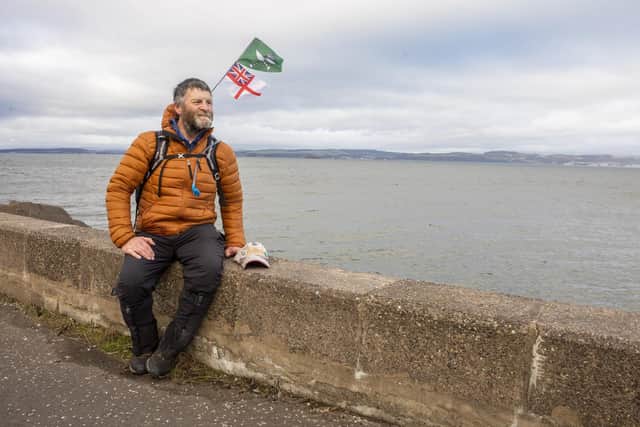Jim Morton, 61, who is walking the coast of the UK to raise funds for Gurkha Welfare Trust. Jan 13 2022.