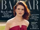 Rose Leslie on the front cover of the June issue of Harper's Bazaar UK.