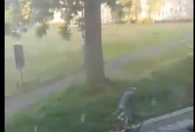 Two people pictured in the Bruntsfield area of Edinburgh cycling away on bikes which are believed to have been stolen