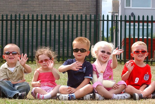 Back to 2006 for this view from the Positive Steps nursery in Peterlee where they held a 'shorts and shades day'. Who do you recognise?