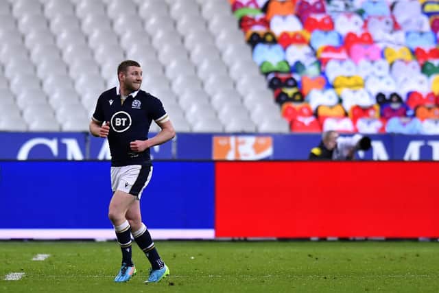 Finn Russell leaves the field after being shown the red card. Picture: Aurelien Meunier/Getty Images