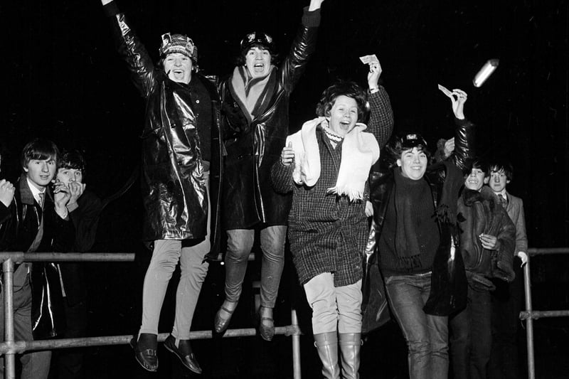 The long wait for Beatles tickets was worth it though - as these excited fans jumping for joy outside the ABC clearly show.