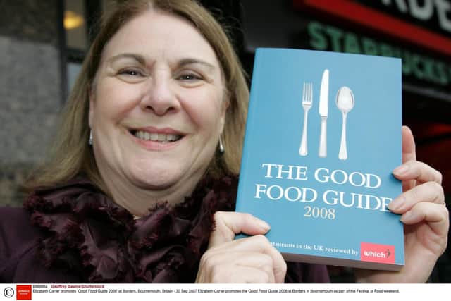 Elizabeth Carter promotes the Good Food Guide in 2008. Picture: Geoffrey Swaine/Shutterstock
