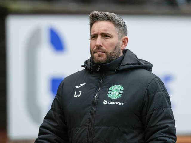Lee Johnson is looking to add to his centre-back corps at Easter Road this summer. Picture: SNS