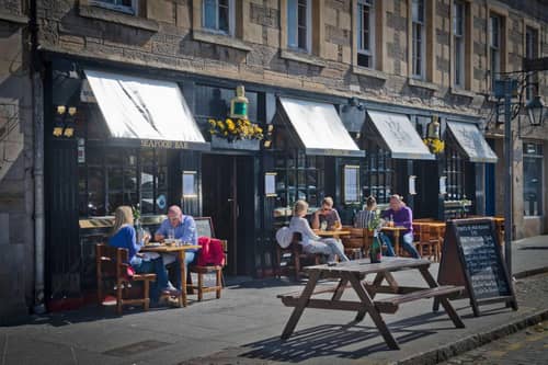 Street dining can be great if the weather's good, as long as we can walk the pavements