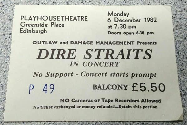 This Dire Straits concert ticket stub was sent in by Mcphee Sher, who posted: "Saw this one somewhere."