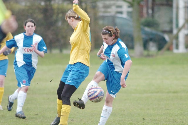Seaton Hartlepool Ladies are pictured in action at Seaton Carew against Seaham in yellow in 2010.
