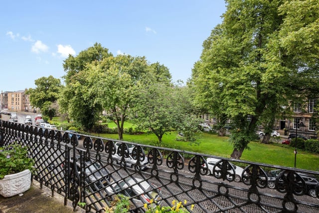 The flat offers beautiful views of leafy Stockbridge and it looks out at St Bernard's Crescent Gardens.