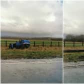 Car flipped on its head on A1 in Gladsmuir picture: Aaron Howard Robertson