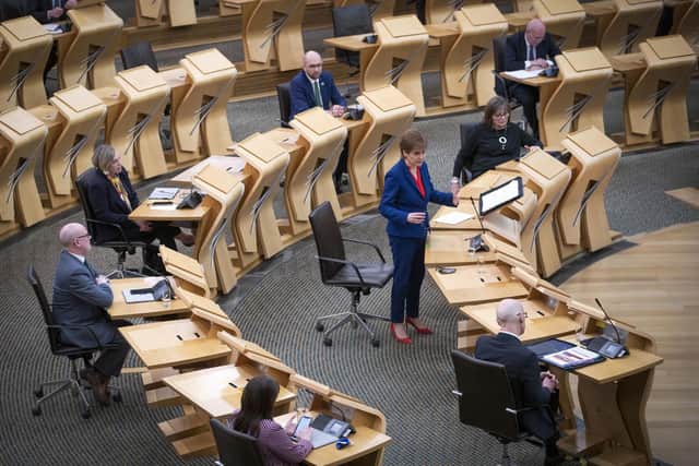 Nicola Sturgeon during a Covid briefing in Holyrood.