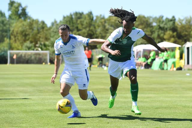 Jair Tavares in action against Hartlepool United during a win for Hibs in pre-season. Picture: SNS
