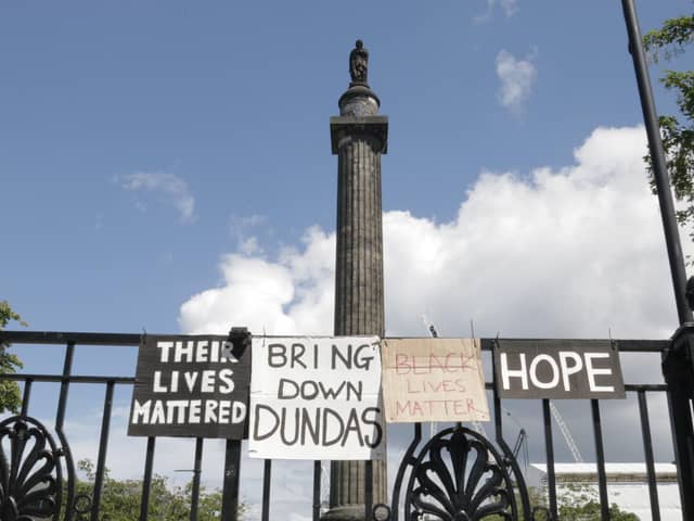 The Melville Monument in Edinburgh was targeted by protesters when the Black Lives Matter movement emerged two years ago:
Picture: Urquhart Media/BBC