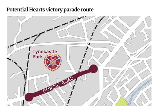 An open-top bus parade will take place on the streets of Edinburgh on Sunday evening – should Hearts triumph against Rangers in the Scottish Cup final at Hampden Park on Saturday.