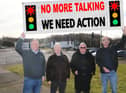 Stephen Curran (left) and fellow campaigners Raymond Diamond, Alex Bennett and Eric Bunyan - picture taken before Covid restrictions
