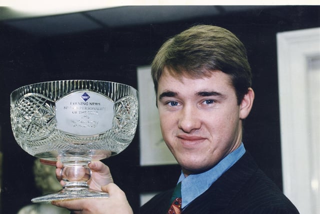 Stephen Hendry wins the Evening News Sports Personality Award for 1996