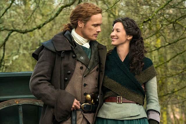 Claire and Jamie, played by Caitriona Balfe and Sam Heughan, in Outlander Season 6 (Outlander Starz)