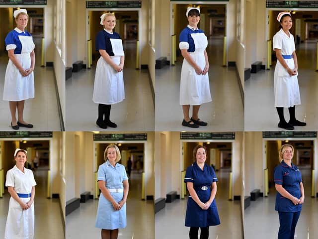 Nurses dress in uniforms from each decade that the NHS has been in existence (Picture: Anthony Devlin/Getty Images)