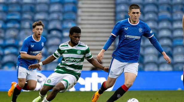 Celtic and Rangers B teams battling it out at Ibrox last month. Picture: SNS