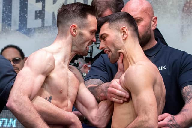 Josh Taylor and Jack Catterall get hands on at the weigh-in