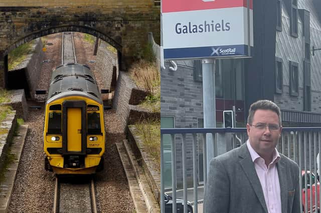 Conservative List MSP for South Scotland Craig Hoy has raised concerns about the Borders Railway. Also pictured, a train on the line heading through Dalkeith.