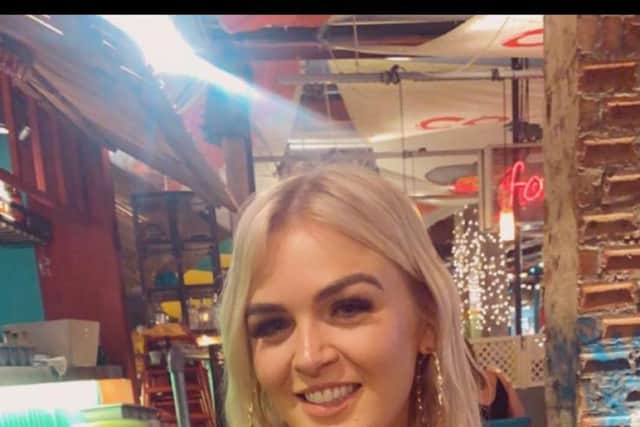 Officers rushed to the aid of Hollie Hunter, 30, on Monday evening, arriving outside her door in two police vans just after 10:20pm. (Credit: Hollie Hunter)