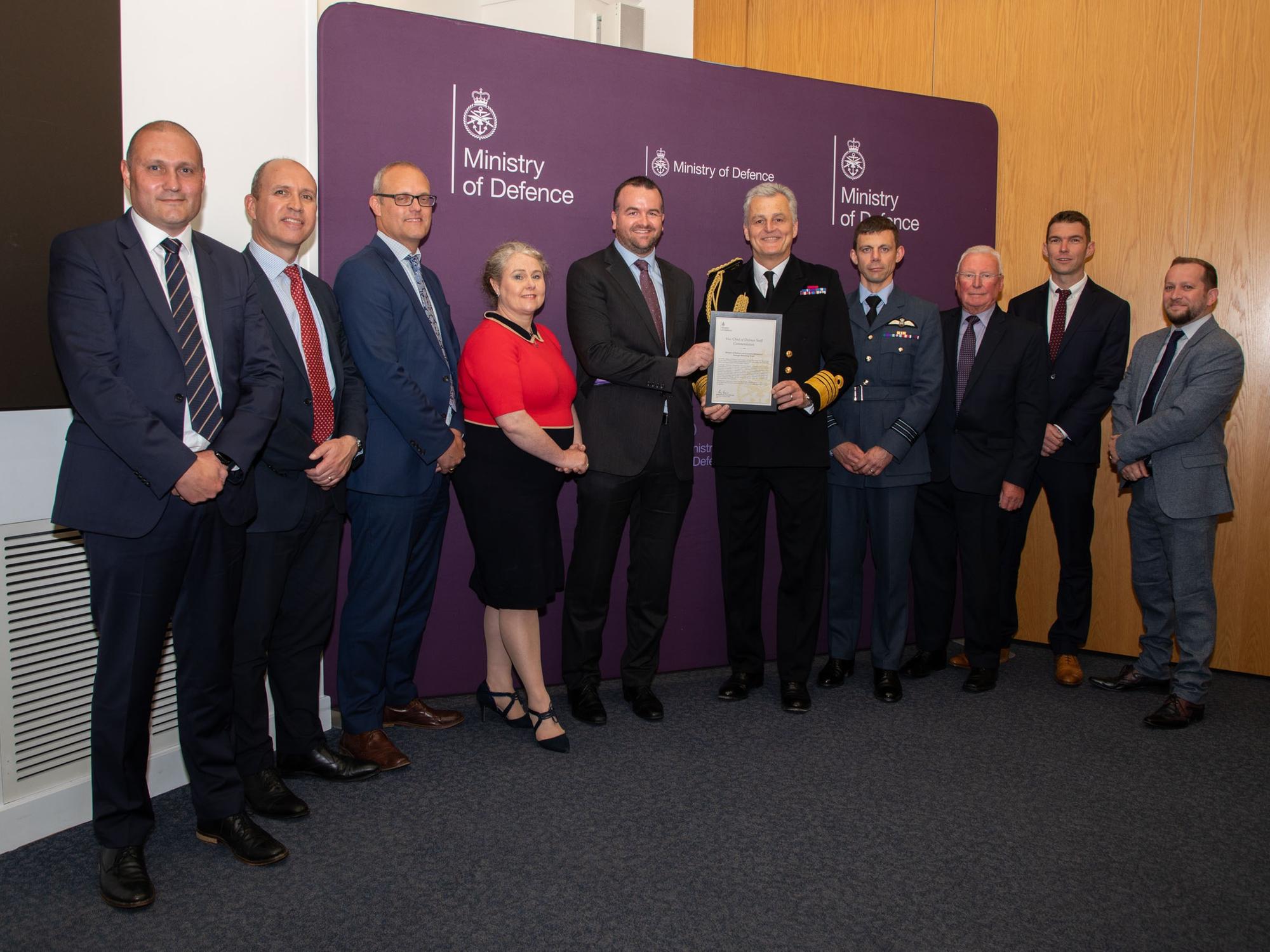 Industry first as Edinburgh team receives Ministry of Defence award at ...