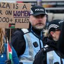 Protesters during a pro-Palestine rally in Edinburgh organised by the Scottish Palestine Solidarity Campaign, calling for a ceasefire in the conflict between Israel and Hamas.  Photo: Jane Barlow/PA Wire
