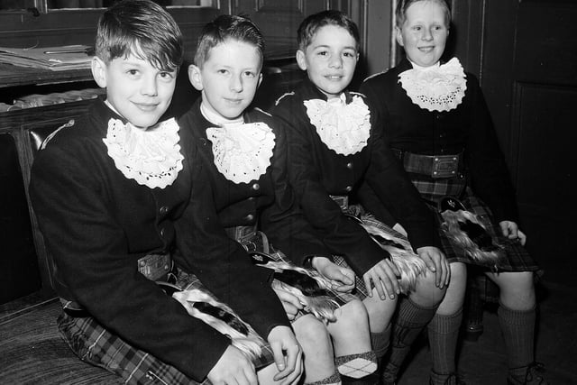 Four Highland dancers at the George Watson's School end of term concert in 1963.