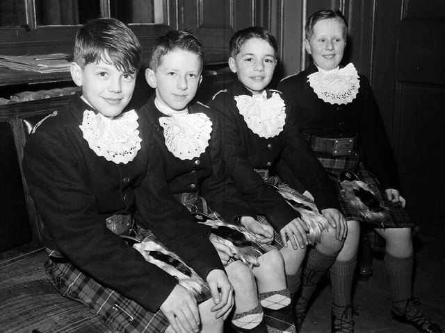 Four Highland dancers at the George Watson's School end of term concert in 1963.