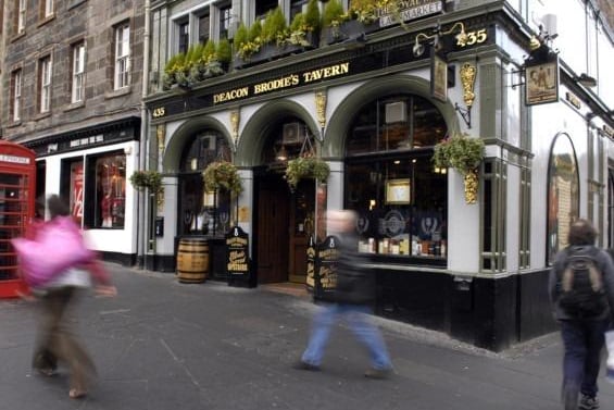 The Royal Mile pub dates back to 1806 and is named after William Brodie who inspired Robert Louis Stevenson's Dr Jekyll and Mr Hyde. A burglar by night, Deacon Brodie was caught and hanged for his crimes in 1788.