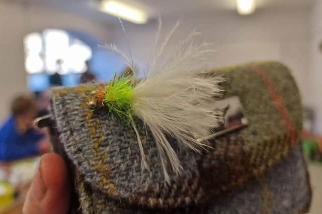 A finished fly by one of the students on the women's course hosted by West Lothian Angling Association.