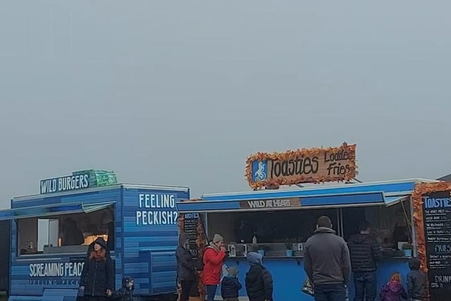 Food trucks are situated as soon as you enter the farm, offering cakes, toasties, chips and mulled wine for the adults.