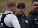 Robbie Neilson issues instructions to Stephen Humphrys during Hearts' winter training camp in the Costa del Sol. Picture: Contributed