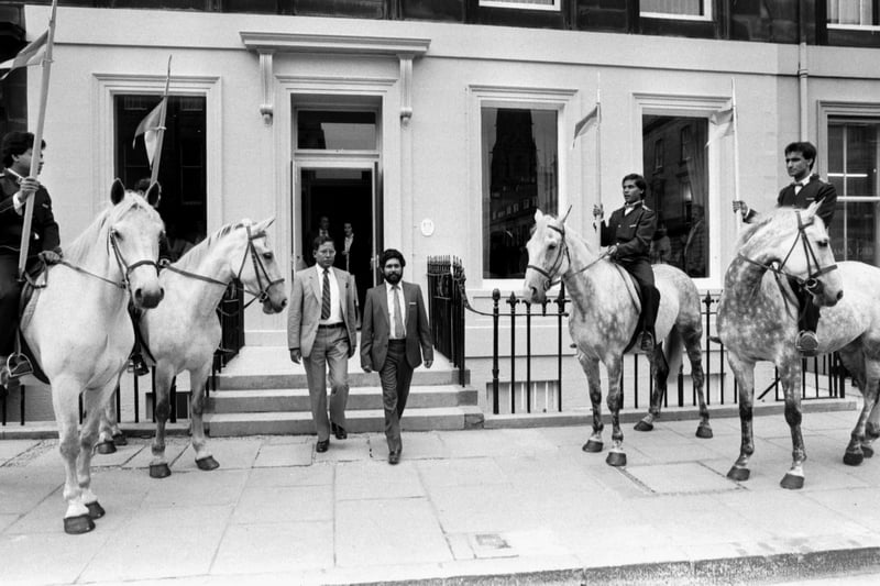 The proprietors of The Indian Cavalry Club, a new Indian restaurant in Atholl Place Edinburgh, opened it with a guard of honour on horseback in July 1980.