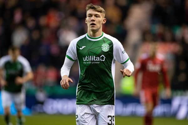 Josh O'Connor made his home debut for Hibs against Aberdeen