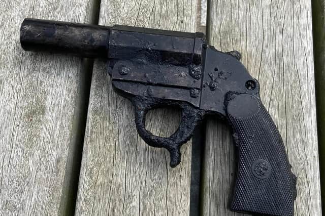 The Verey Pistol - used to fire flares by seaman in distress - was pulled from an Edinburgh Canal