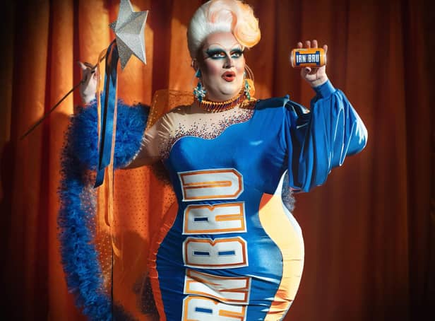 Lawrence Chaney stars as the Fairy Godmaw in Irn Bru's Christmas campaign (Irn-Bru)