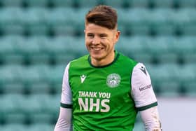 Birmingham are weighing up an improved bid for Hibs striker Kevin Nisbet. Photo by Ross MacDonald / SNS Group
