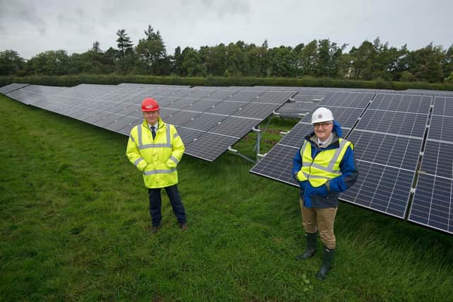 Dave Gorman, Edinburgh University’s Director of Social Responsibility and Sustainability joined Charlie Easton, FES Support Services Director on a visit to the Easter Bush Estate. Picture: Neil Hanna