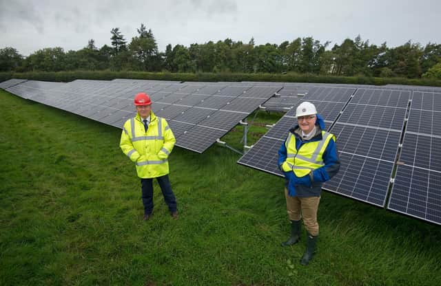 Dave Gorman, Edinburgh University’s Director of Social Responsibility and Sustainability joined Charlie Easton, FES Support Services Director on a visit to the Easter Bush Estate. Picture: Neil Hanna