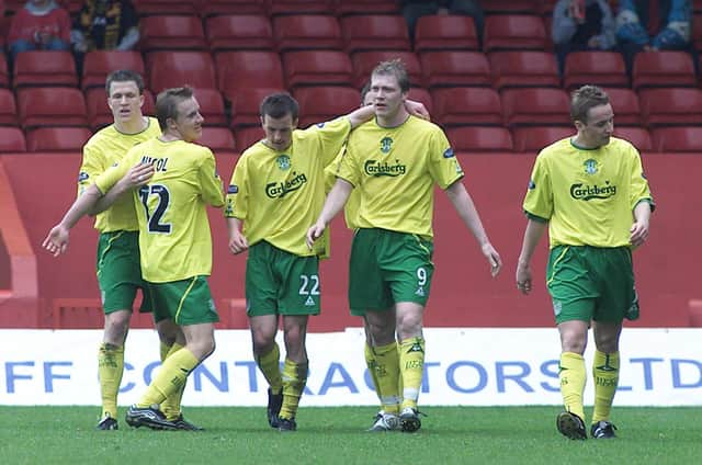 Garry O'Connor takes the plaudits after his last-minute goal sealed victory for Hibs in May 2004