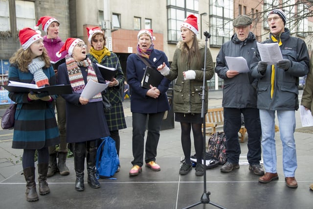 A community choir at the.Christmas Market in December, 2016.