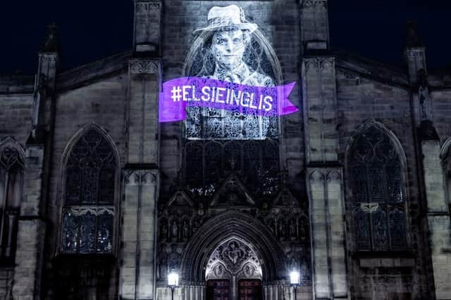 An image of Dr Elsie Inglis was projected onto St Giles' Cathedral earlier this year as part of a campaign to see her honoured with a statue on the Royal Mile.
