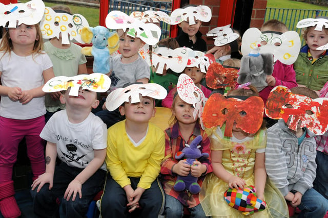 An Elmer the Elephant day at Albert Elliott Primary School for these nursery pupils in 2011.