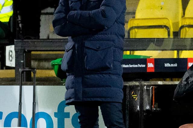 Jack Ross looks to the heavens for help in his last game in charge – the defeat at Livingston