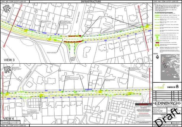 Cycle segregation lane plans for Comiston Road