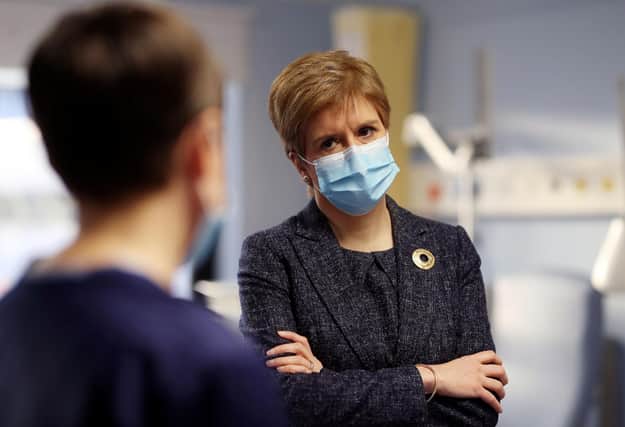 Nicola Sturgeon visited the Western General Hospital in Edinburgh to view preparations at the Covid-19 Vaccine Hub (PIcture: Russell Cheyne/PA Wire)