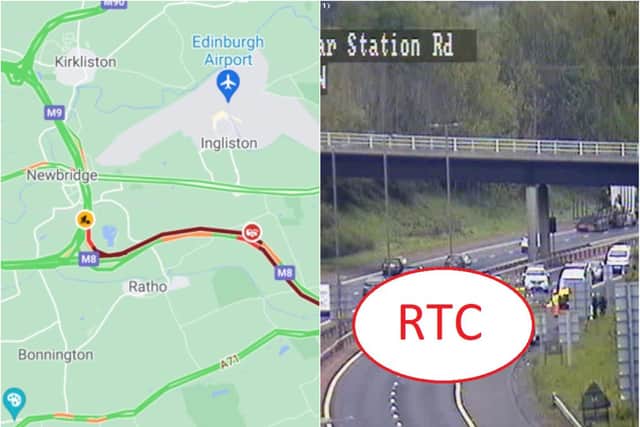 M8: Diversions in place and traffic very slow as emergency services deal with crash on Edinburgh motorway